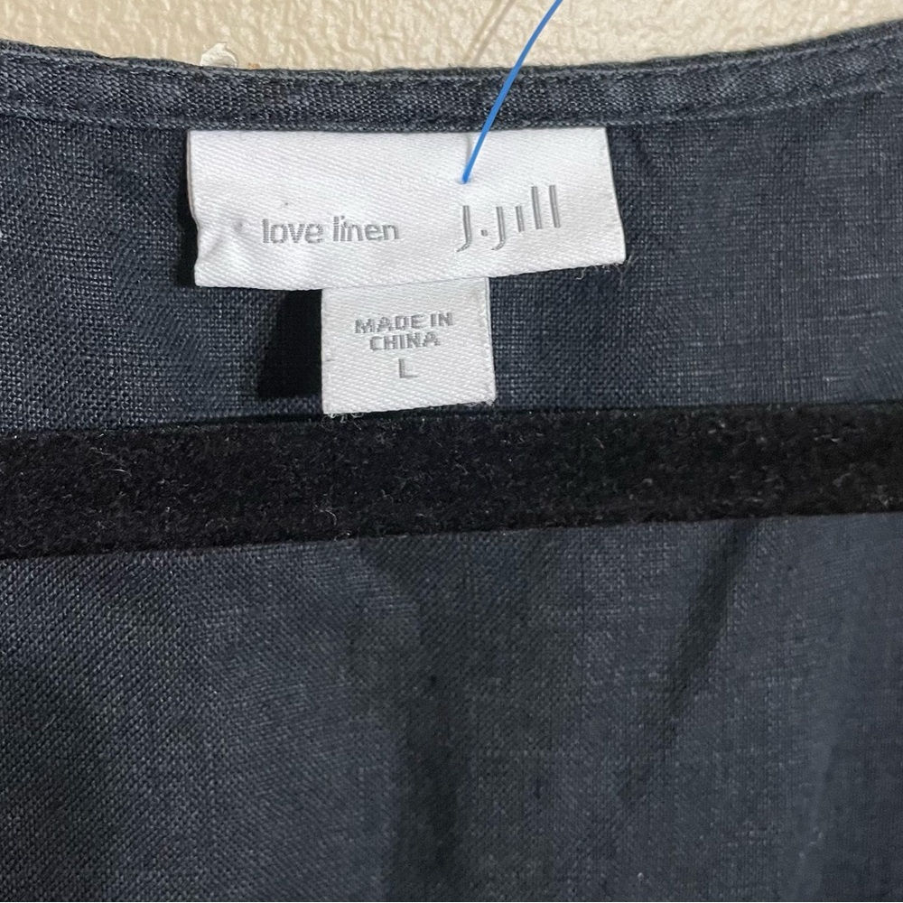 J. Jill Linen Sleeveless black midi Dress size large - Picture 4 of 7